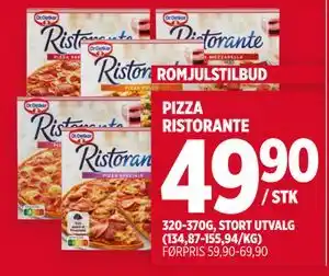 Meny PIZZA RISTORANTE tilbud