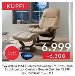 Skeidar Stressless Consul (M) Stol tilbud