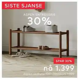 Skeidar Aspen skohylle tilbud