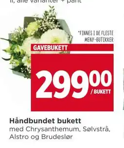 Meny Håndbundet bukett tilbud