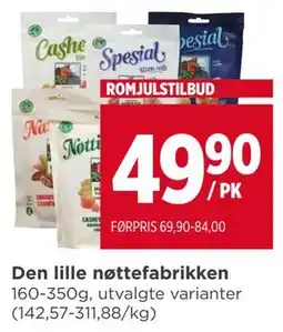 Meny Den lille nøttefabrikken tilbud