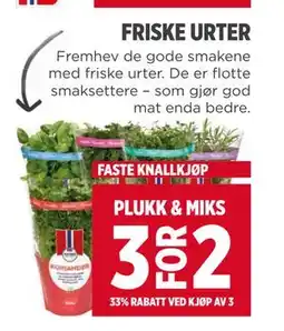 Meny FRISKE URTER tilbud