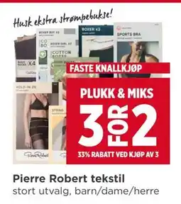 Meny Pierre Robert tekstil tilbud