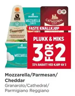 Meny Mozzarella/Parmesan/ Cheddar tilbud