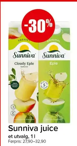 Spar Sunniva juice tilbud