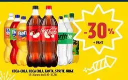 Coop Prix COCA-COLA. COCA COLA, FANTA, SPRITE, URGE tilbud