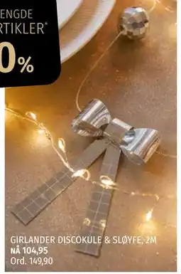 Nille GIRLANDER DISCOKULE & SLØYFE, 2M tilbud