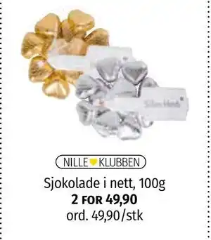 Sjokolade i nett, 100g, Medlemspris