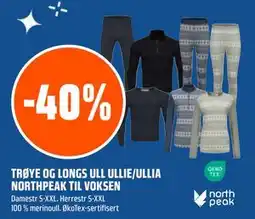 Coop Obs TRØYE OG LONGS ULL ULLIE/ULLIA NORTHPEAK TIL VOKSEN tilbud