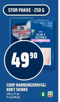 Coop Obs COOP HAMBURGERRYGG/ KOKT SKINKE tilbud