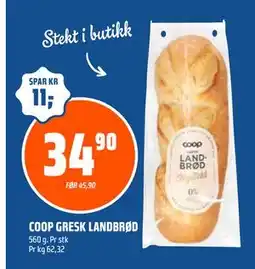 Coop Obs COOP GRESK LANDBRØD tilbud