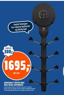 Coop Obs HEDGEHOG DRYER IONIC WALL BLACK SKOTØRKER tilbud