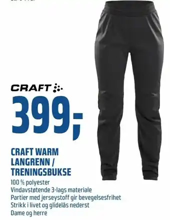 Coop Obs Craft warm langrenn / treningsbukse tilbud