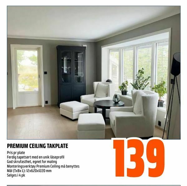 Obs Bygg Premium ceiling takplate tilbud