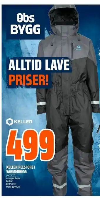 Obs Bygg Kellen pelsforet varmedress tilbud