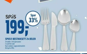 Coop Obs Spiis® bestikksett 24 deler tilbud