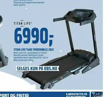 Coop Obs Titan life t400 tredemølle 2021 tilbud