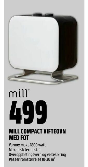 Obs Bygg Mill compact vifteovn med fot tilbud