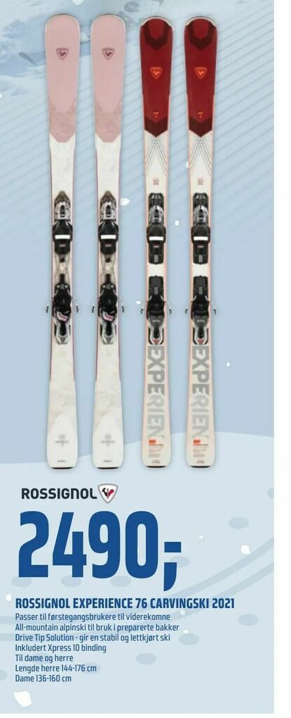 Coop Obs Rossignol experience 76 carvingski 2021 tilbud
