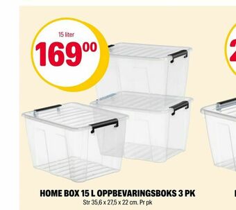 Coop Extra Home box 15 l oppbevaringsboks 3 pk tilbud