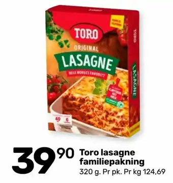 Toro lasagne familiepakning