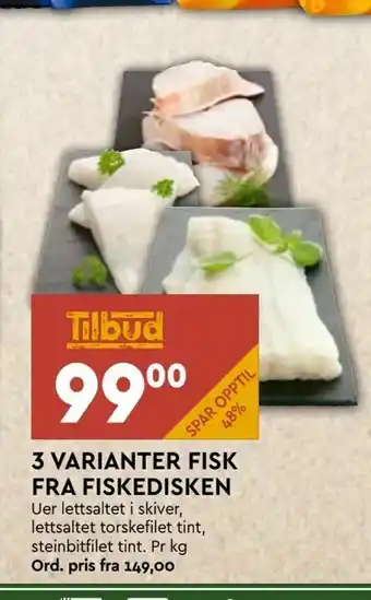 Coop Mega 3 varianter fisk fra fiskedisken tilbud