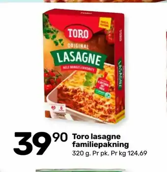 Matkroken Toro lasagne familiepakning tilbud