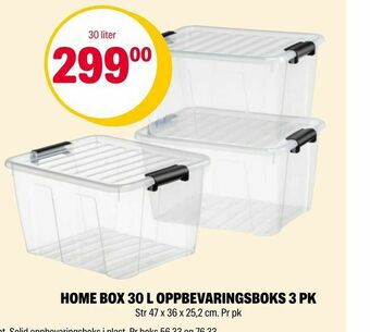 Coop Extra Home box 30 l oppbevaringsboks 3 pk tilbud