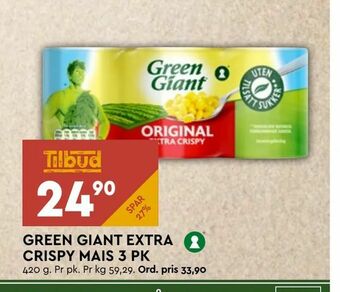 Coop Mega Green giant extra crispy mais 3 pk tilbud