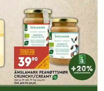 Coop Mega Änglamark peanøttsmør crunchy /creamy tilbud