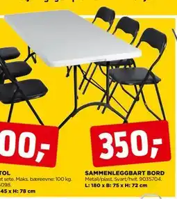jem & fix SAMMENLEGGBART BORD tilbud