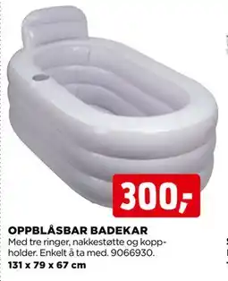 jem & fix OPPBLÅSBAR BADEKAR tilbud