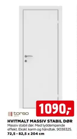 jem & fix HVITMALT MASSIV STABIL DØR tilbud