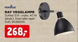 jem & fix RAY VEGGLAMPE tilbud