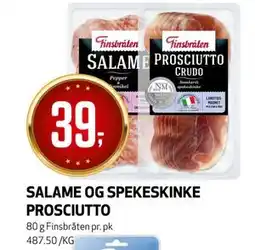 Bunnpris SALAME OG SPEKESKINKE PROSCIUTTO tilbud