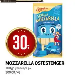 Bunnpris MOZZARELLA OSTESTENGER tilbud