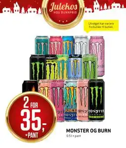 Bunnpris MONSTER OG BURN tilbud