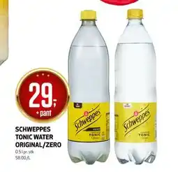 Bunnpris SCHWEPPES TONIC WATER ORIGINAL/ZERO tilbud