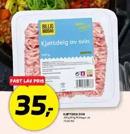 Bunnpris KJØTTDEIG SVIN tilbud