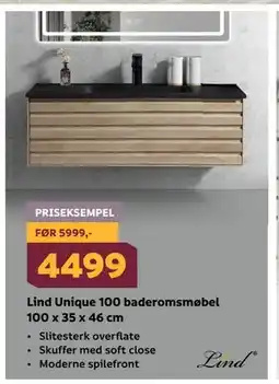 Megaflis Lind Unique 100 baderomsmøbel 100 x 35 x 46 cm tilbud