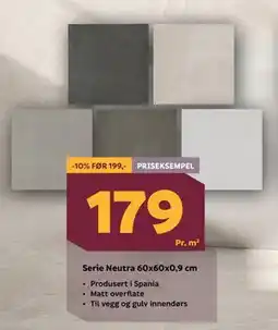 Megaflis Serie Neutra 60x60x0,9 cm tilbud