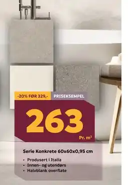 Megaflis Serie Konkrete 60x60x0,95 cm tilbud