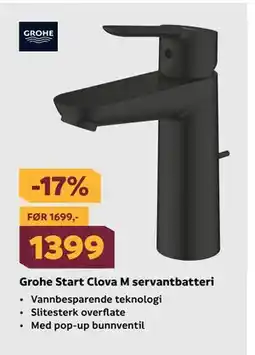 Megaflis Grohe Start Clova M servantbatteri tilbud