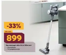 Megaflis Day støvsuger akku 22.2v 120w sort tilbud