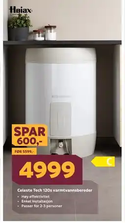Megaflis Celeste Tech 120s varmtvannsbereder tilbud