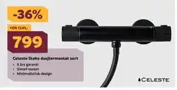 Megaflis Celeste Stoke dusjtermostat sort tilbud