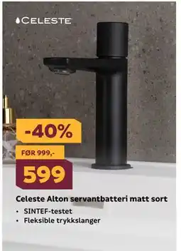 Megaflis Celeste Alton servantbatteri matt sort tilbud
