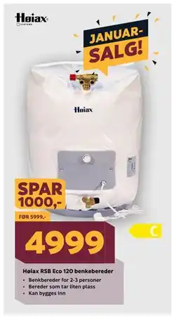 Megaflis Høiax RSB Eco 120 benkebereder tilbud