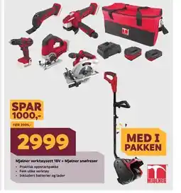 Megaflis Mjølner verktøysett 18V + Mjølner snøfreser tilbud