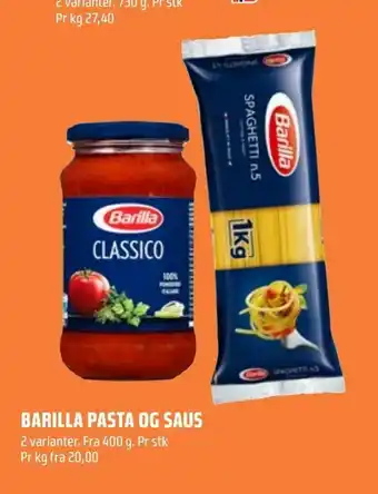 Coop Obs Barilla pasta og saus tilbud
